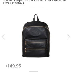 Honest Co Black Leather Backpack